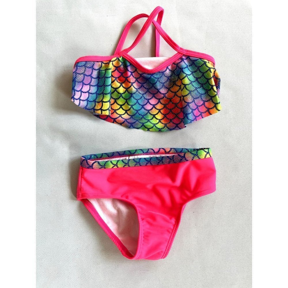 Kids / Toddler Two Piece Multicolored Mermaid Swim Set